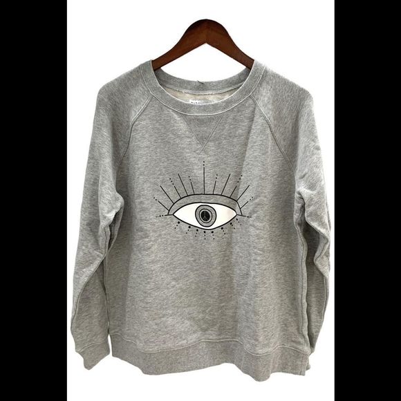 RM Rebecca Minkoff Women's Terry Crew Pullover Heather Grey - Regular - Picture 1 of 2